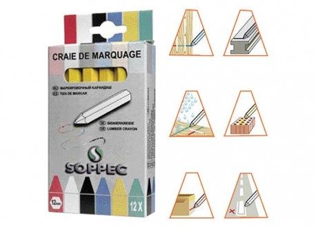Imagen Tizas de marcado en construcción. Caja de 12