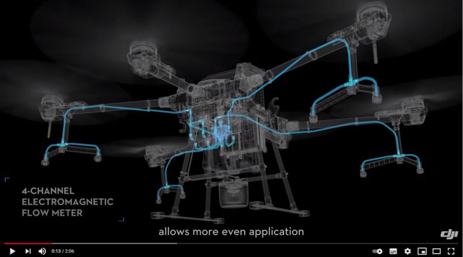 Video Drone de pulverização DJI AGRAS T20