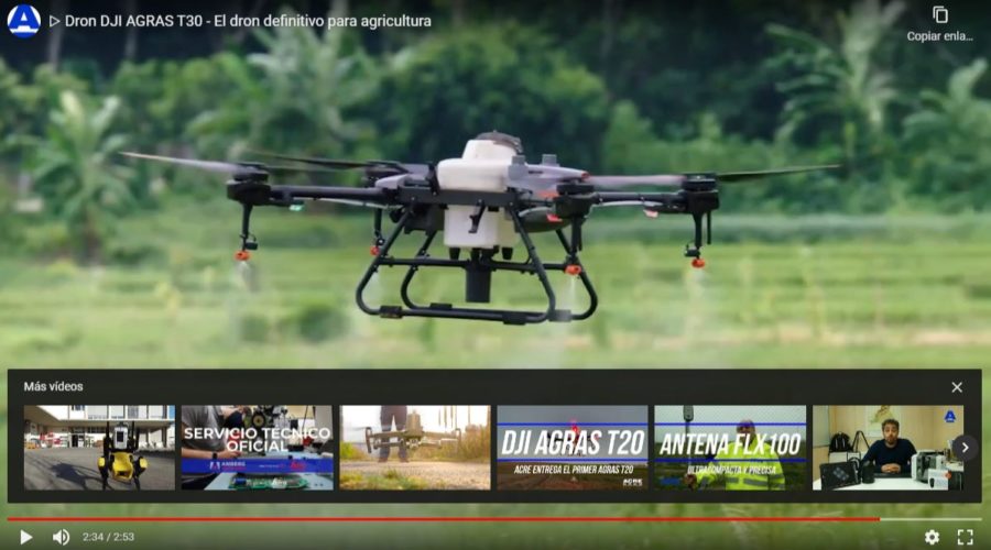 Video Dron DJI AGRAS T10 para agricultura de precisión