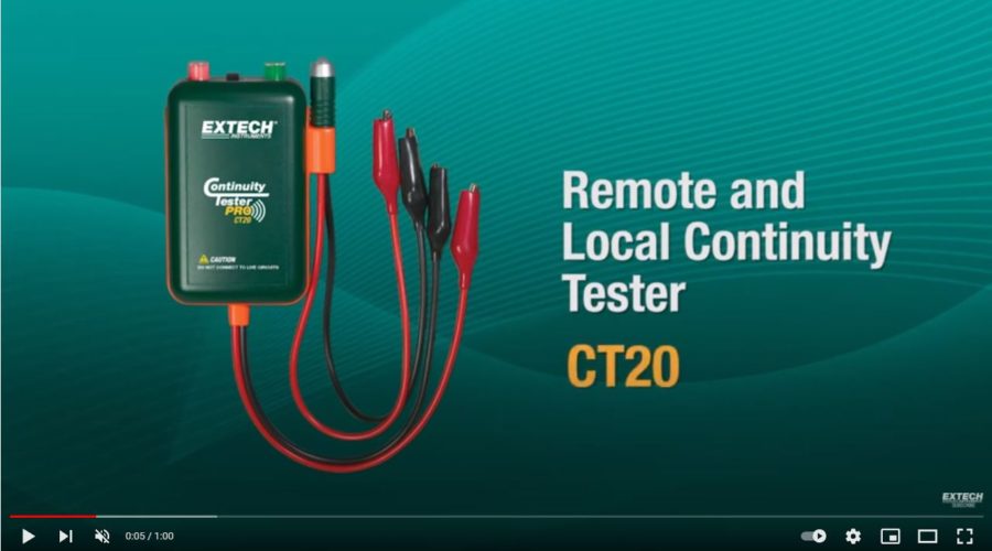 Video Extech CT20: Verificador de continuidade local e remoto Video Extech CT20: Verificador de continuidade local e remoto